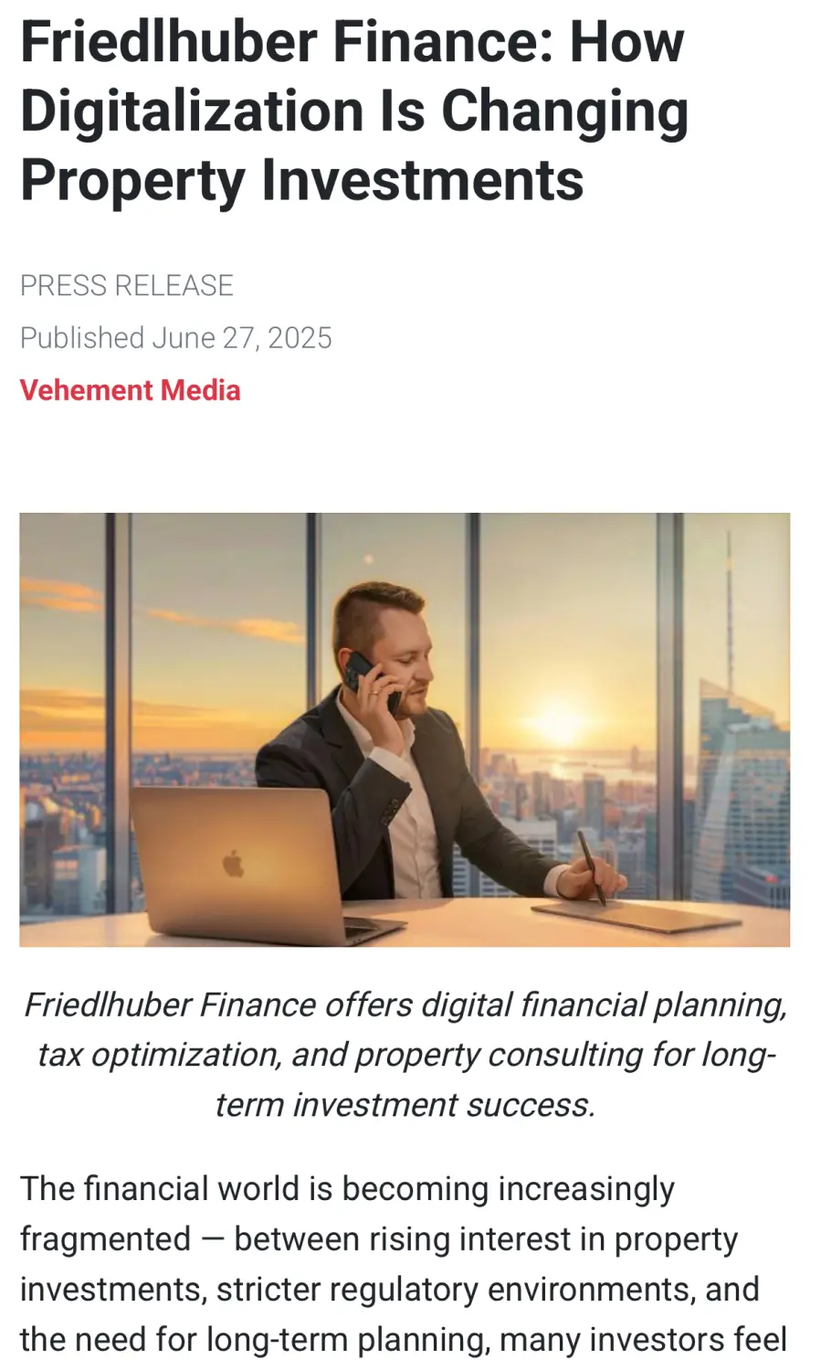 Friedlhuber Finance - Artikel Wer ist Wer